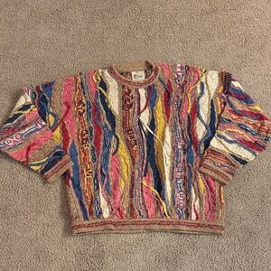 COOGI Classic Vibrant Knit Sweater with Red and Blue